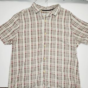 Tommy Bahama button down shirt plaid silk Size Large